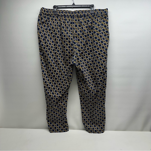 BODEN Glorious British style pull on size 16/18 Navy and Yellow Patterned Pants - Picture 8 of 10